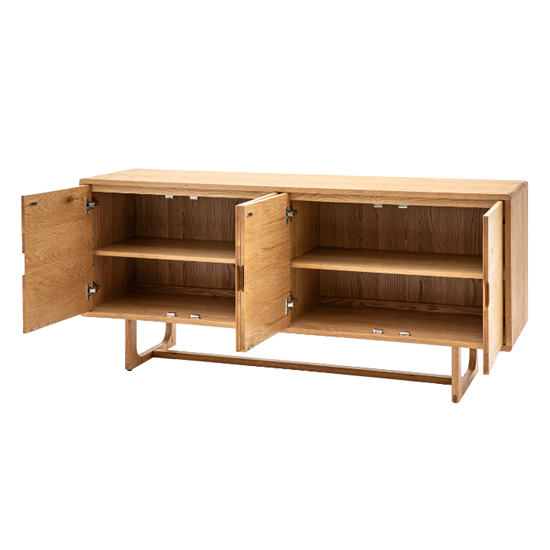 Cairo Wooden Sideboard With 4 Doors In Natural