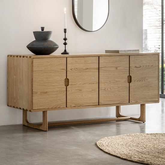 Cairo Wooden Sideboard With 4 Doors In Natural