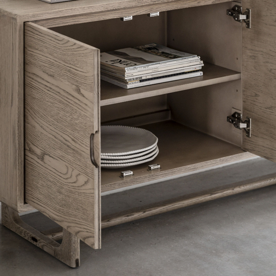 Cairo Wooden Sideboard With 4 Doors In Smoked Oak