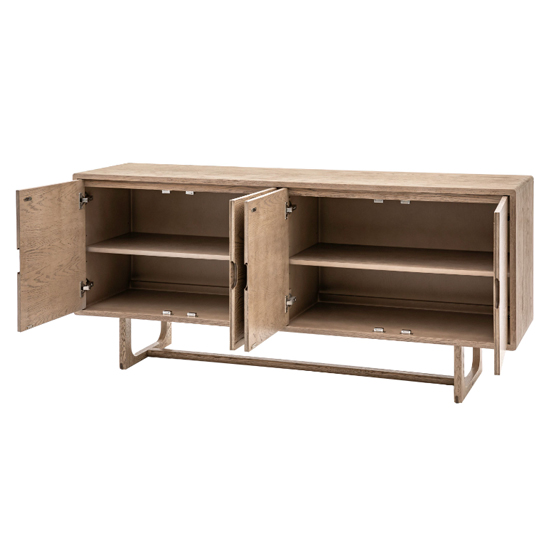 Cairo Wooden Sideboard With 4 Doors In Smoked Oak