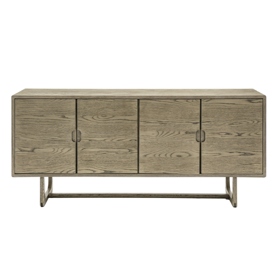 Cairo Wooden Sideboard With 4 Doors In Smoked Oak