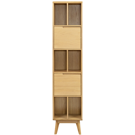 Cairo Wooden Single Bookcase In Natural Oak