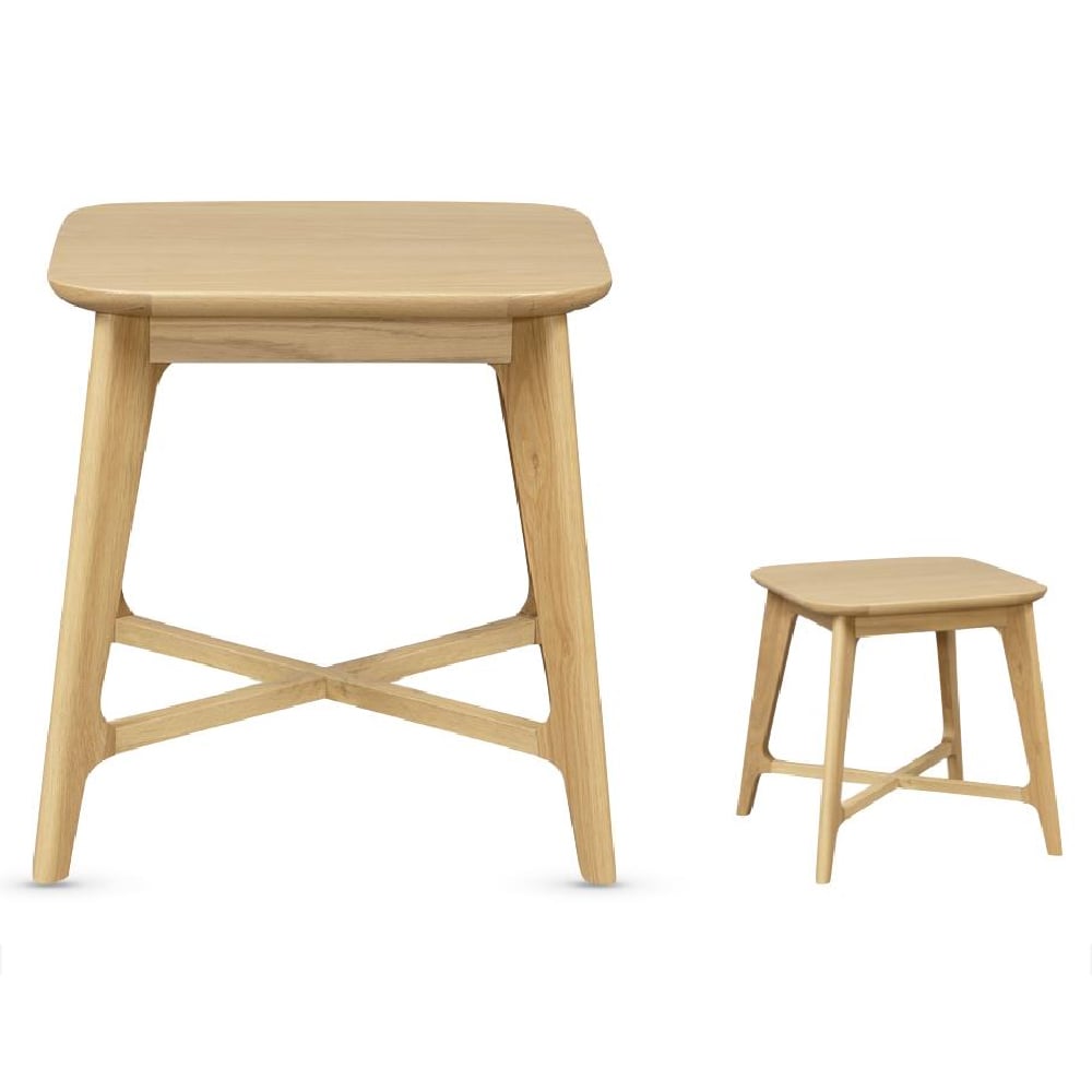 Cairo Wooden Square Lamp Table In Oak
