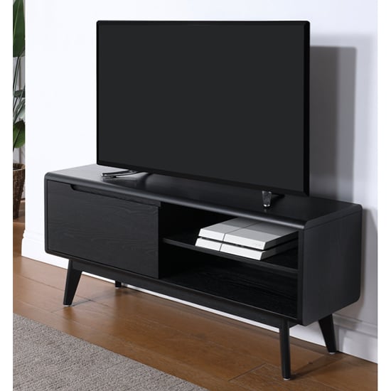 Product photograph of Cairo Wooden Tv Stand With 1 Door In Black from Furniture in Fashion