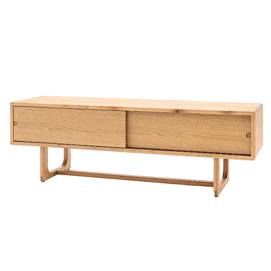 Cairo Wooden TV Stand With 2 Doors In Natural