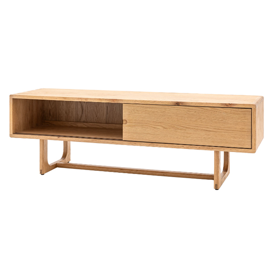 Cairo Wooden TV Stand With 2 Doors In Natural