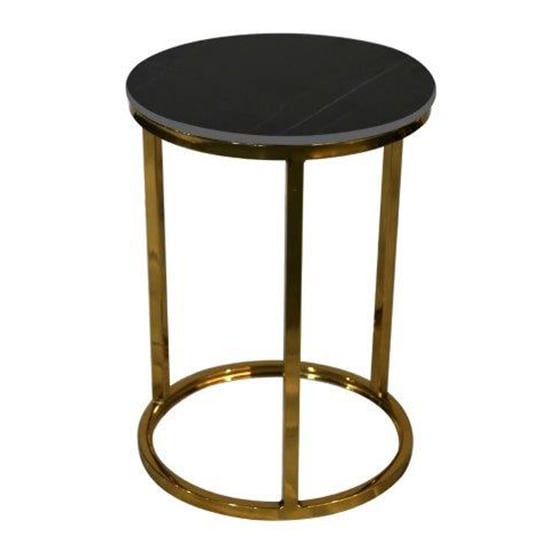 Photo of Cais ceramic top end table round in lawrence black