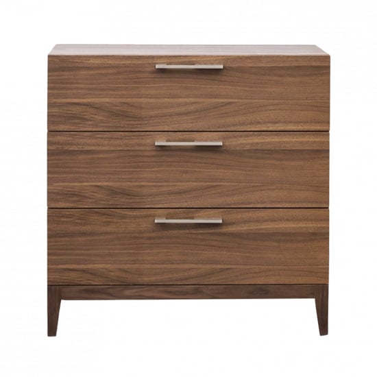 Product photograph of Cais Wooden Chest Of 3 Drawers In Walnut from Furniture in Fashion