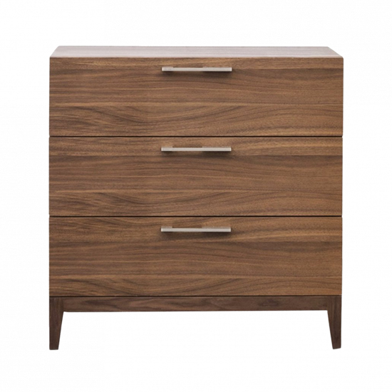 Product photograph of Cais Wooden Chest Of 3 Drawers In Walnut from Furniture in Fashion