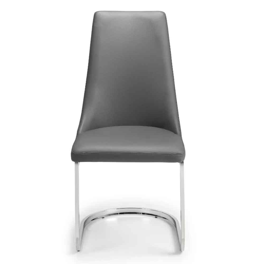 Caishen Grey Faux Leather Dining Chairs in Pair
