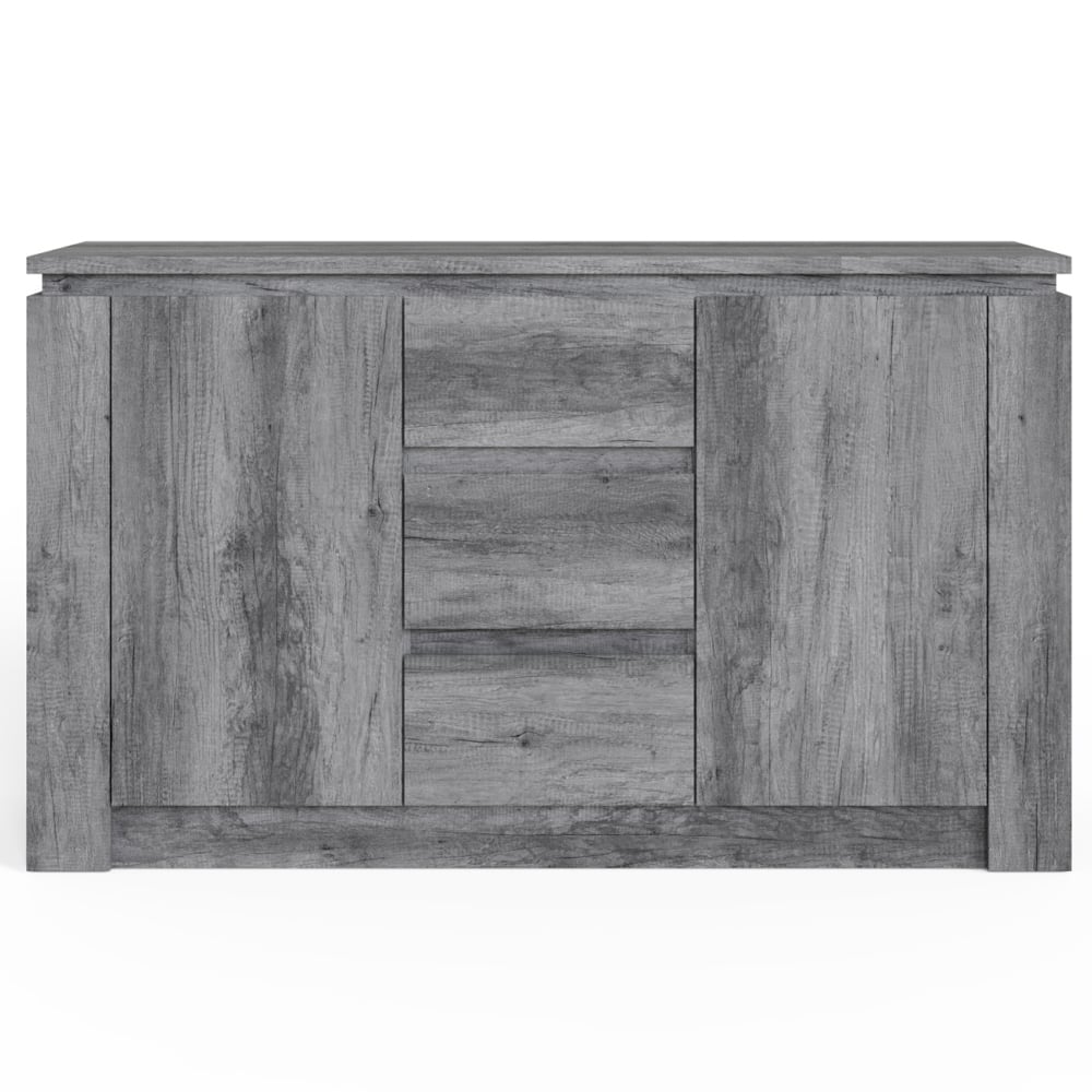 Caister Wooden Sideboard With 2 Doors 3 Drawers - Charcoal Grey