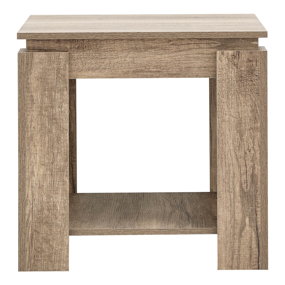 Caister Wooden Square Lamp Table In Grey Oak