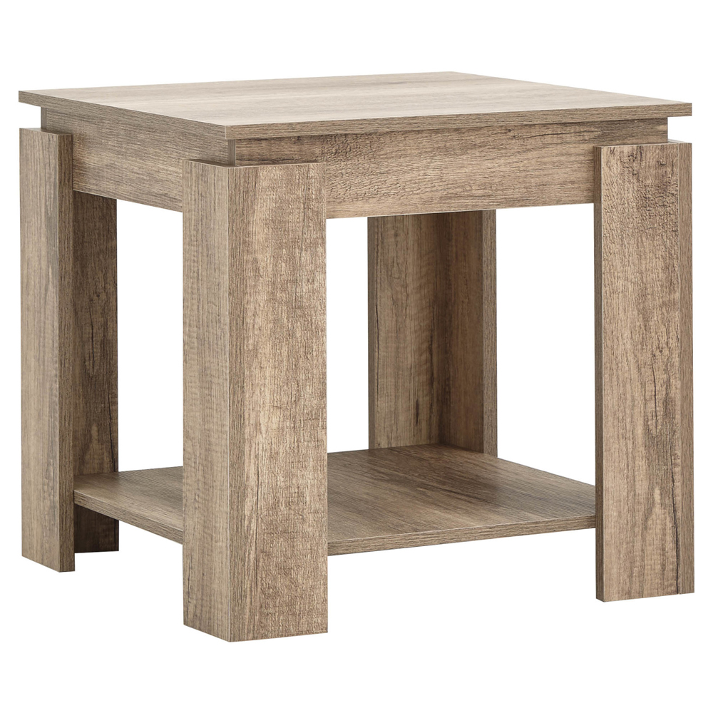 Caister Wooden Square Lamp Table In Grey Oak