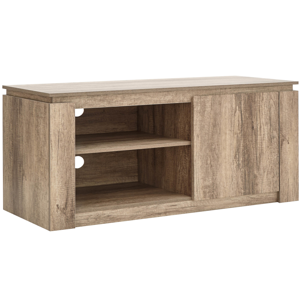 Caister Wooden TV Stand With 1 Door In Grey Oak