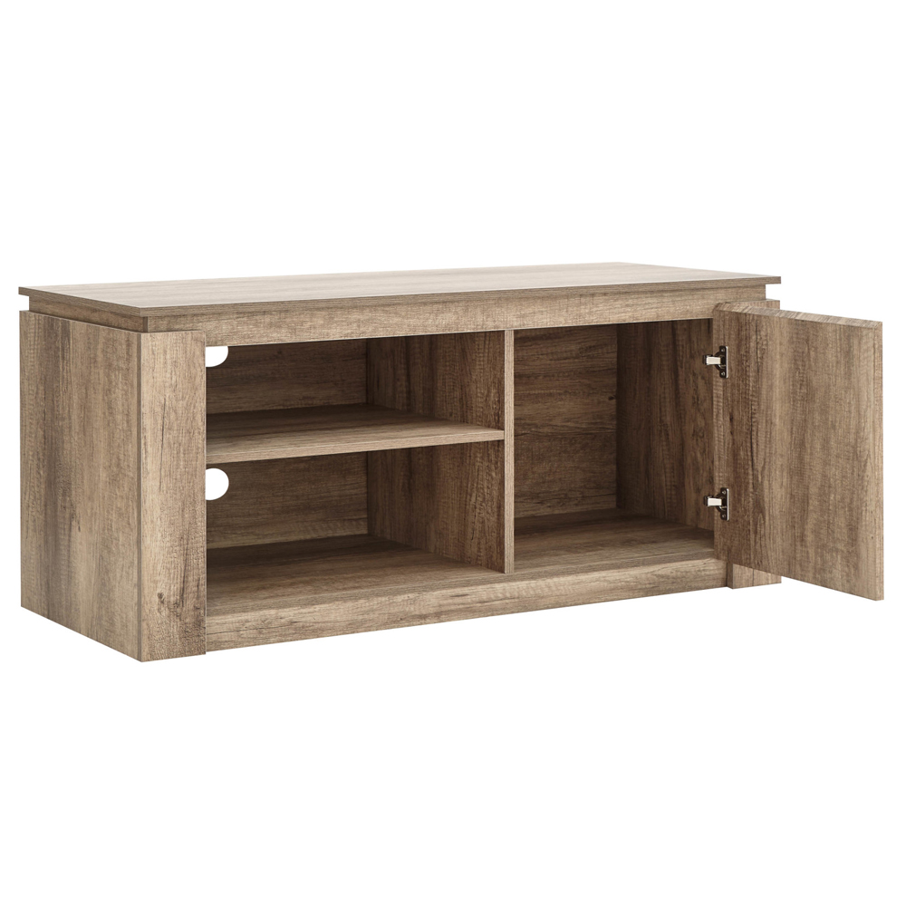 Caister Wooden TV Stand With 1 Door In Grey Oak