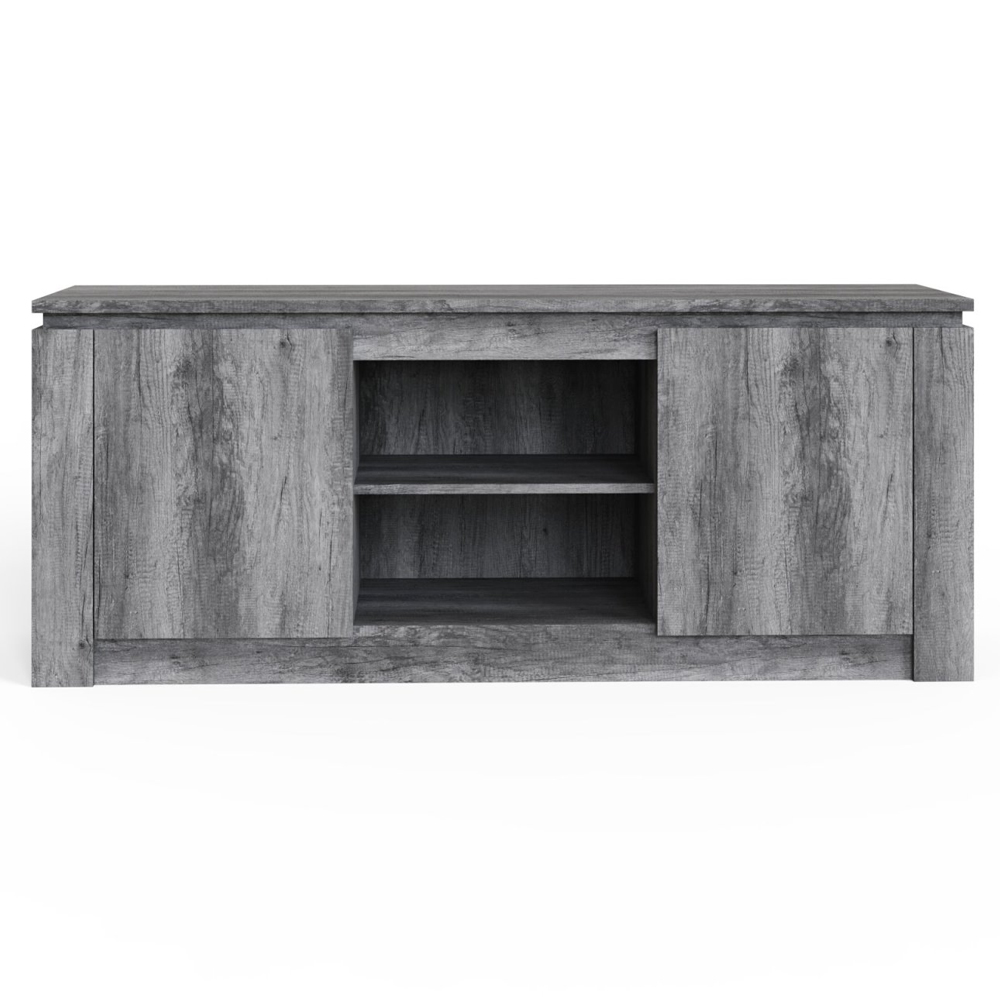 Caister Wooden TV Stand With 2 Doors - Charcoal Grey
