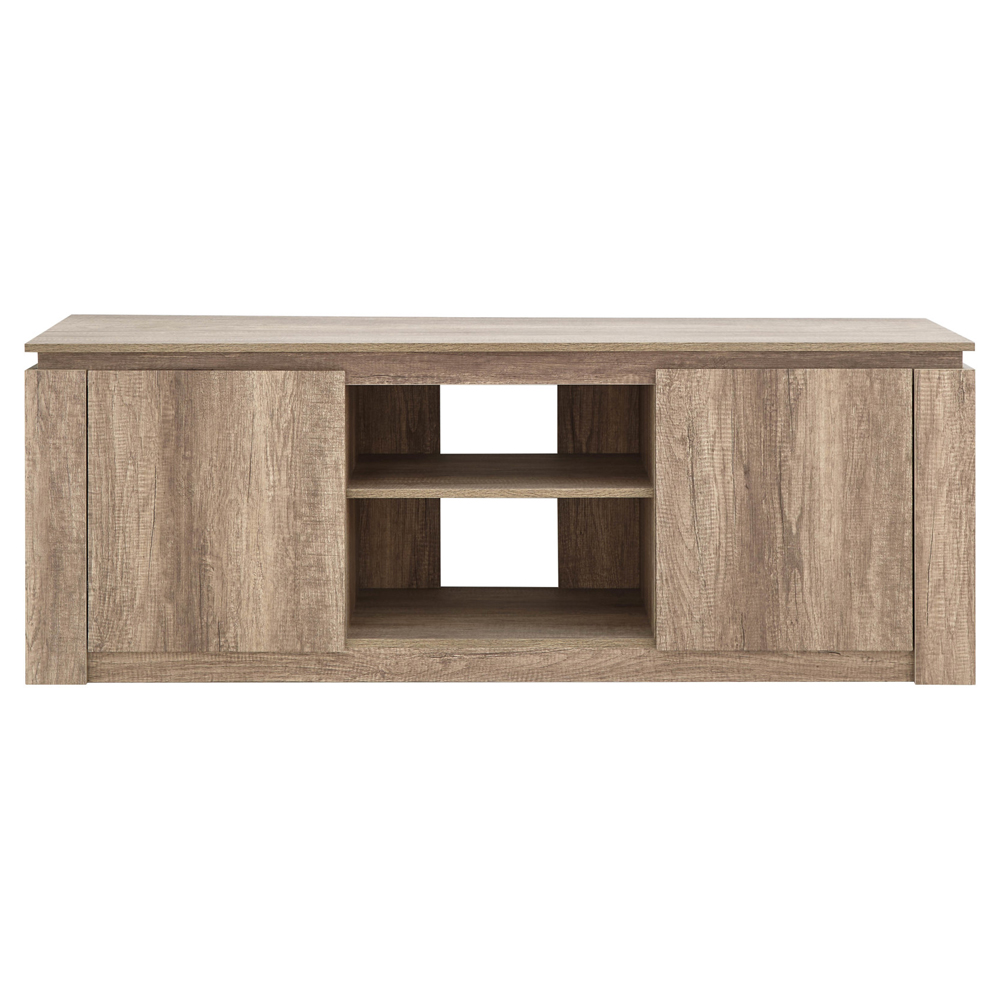 Caister Wooden TV Stand With 2 Doors In Grey Oak