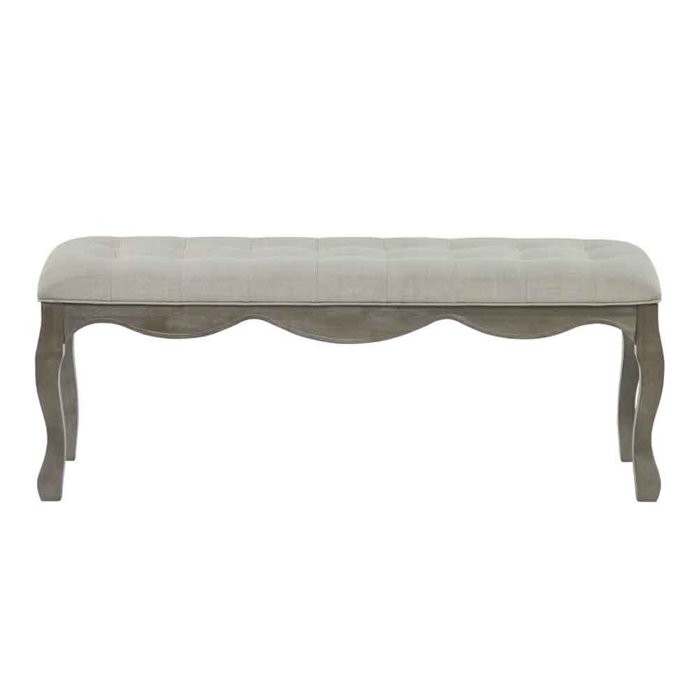 Caitlyn Fabric Ottoman in Oatmeal and Limed Oak