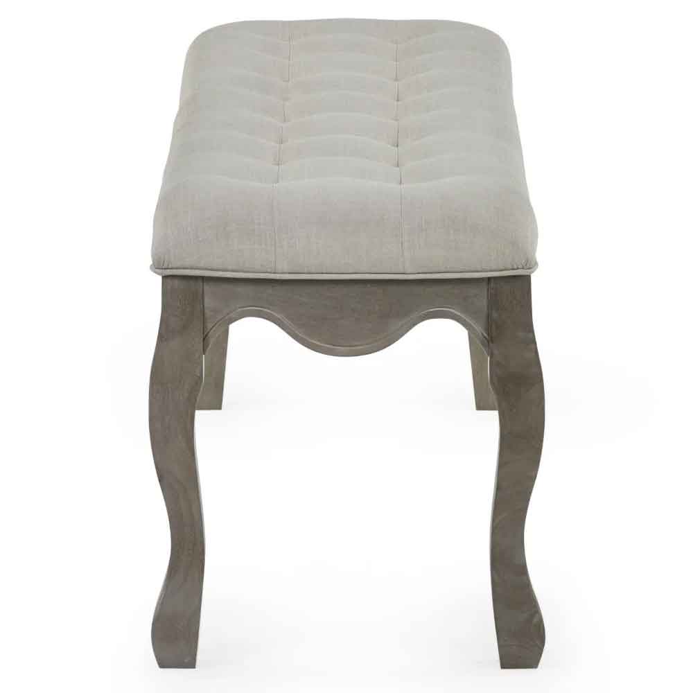 Caitlyn Fabric Ottoman in Oatmeal and Limed Oak