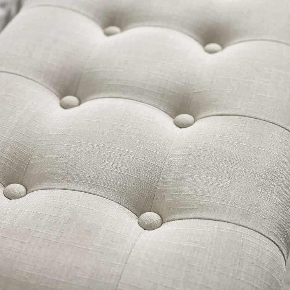 Caitlyn Fabric Ottoman in Oatmeal and Limed Oak
