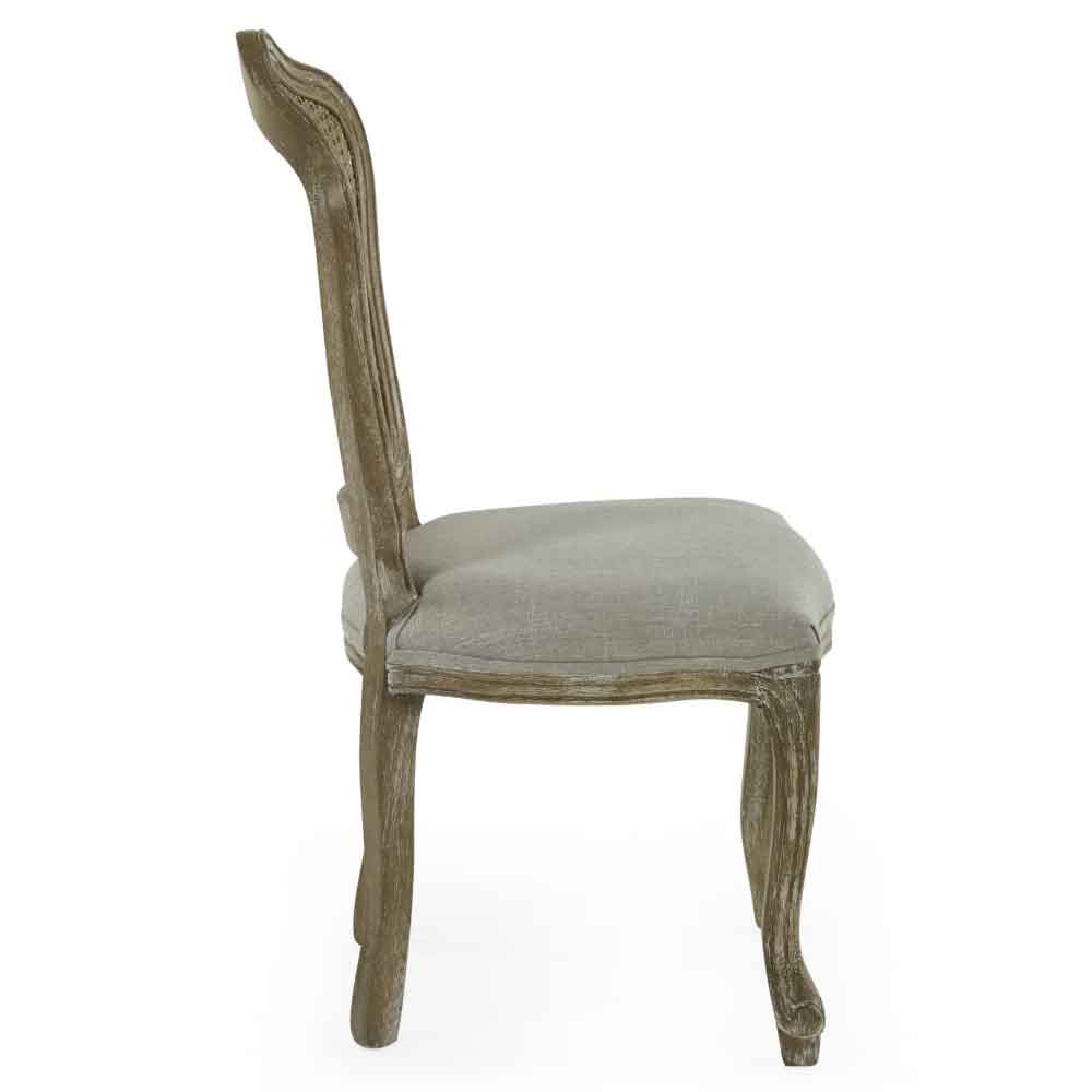 Caitlyn Oatmeal and Limed Oak Rattan Back Dining Chairs in Pair