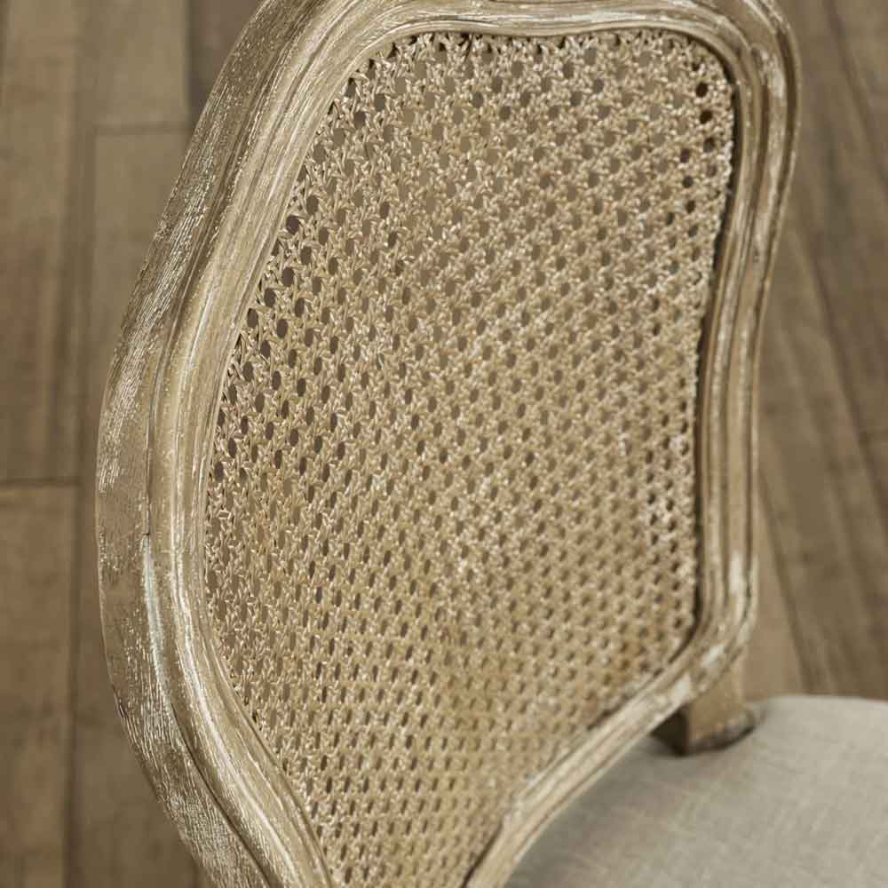 Caitlyn Oatmeal and Limed Oak Rattan Back Dining Chairs in Pair