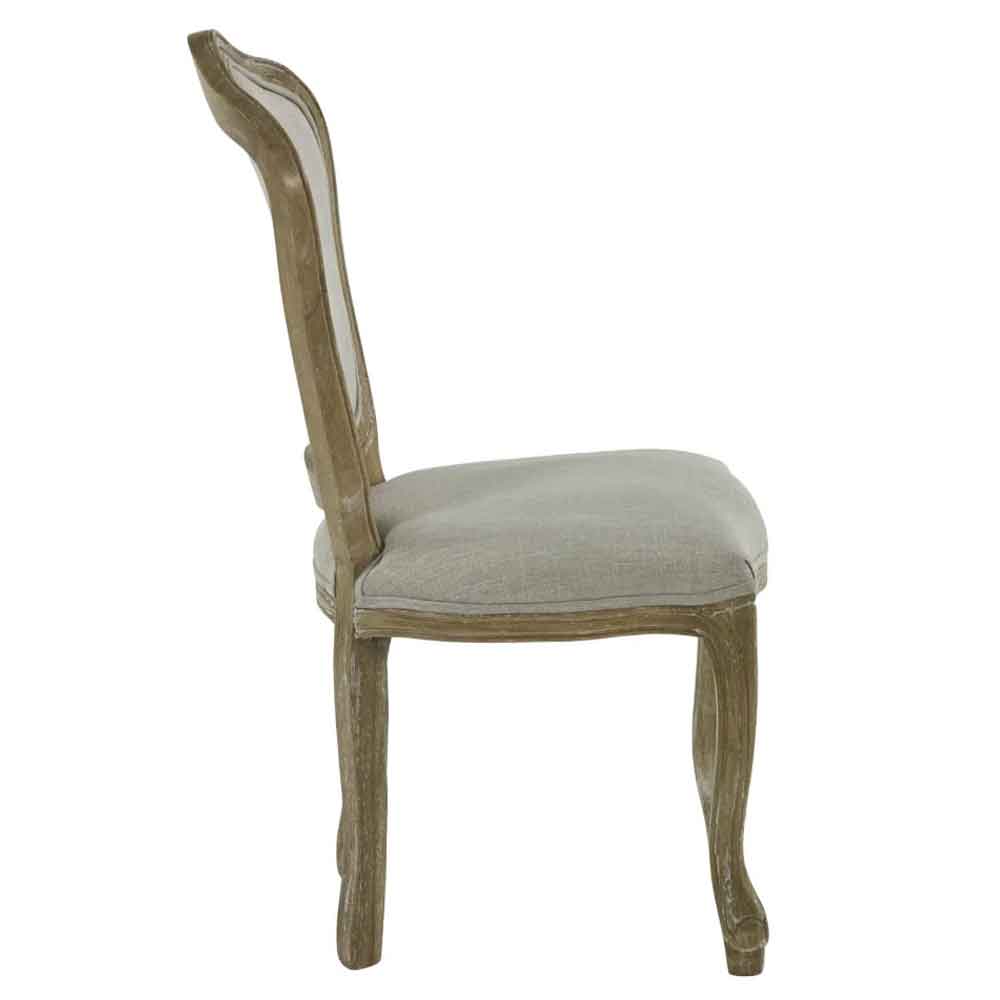 Caitlyn Oatmeal and Limed Oak Wooden Dining Chairs in Pair