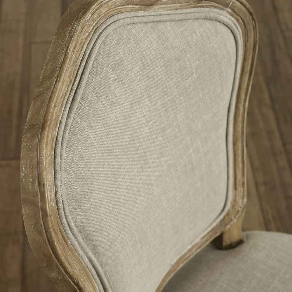 Caitlyn Oatmeal and Limed Oak Wooden Dining Chairs in Pair