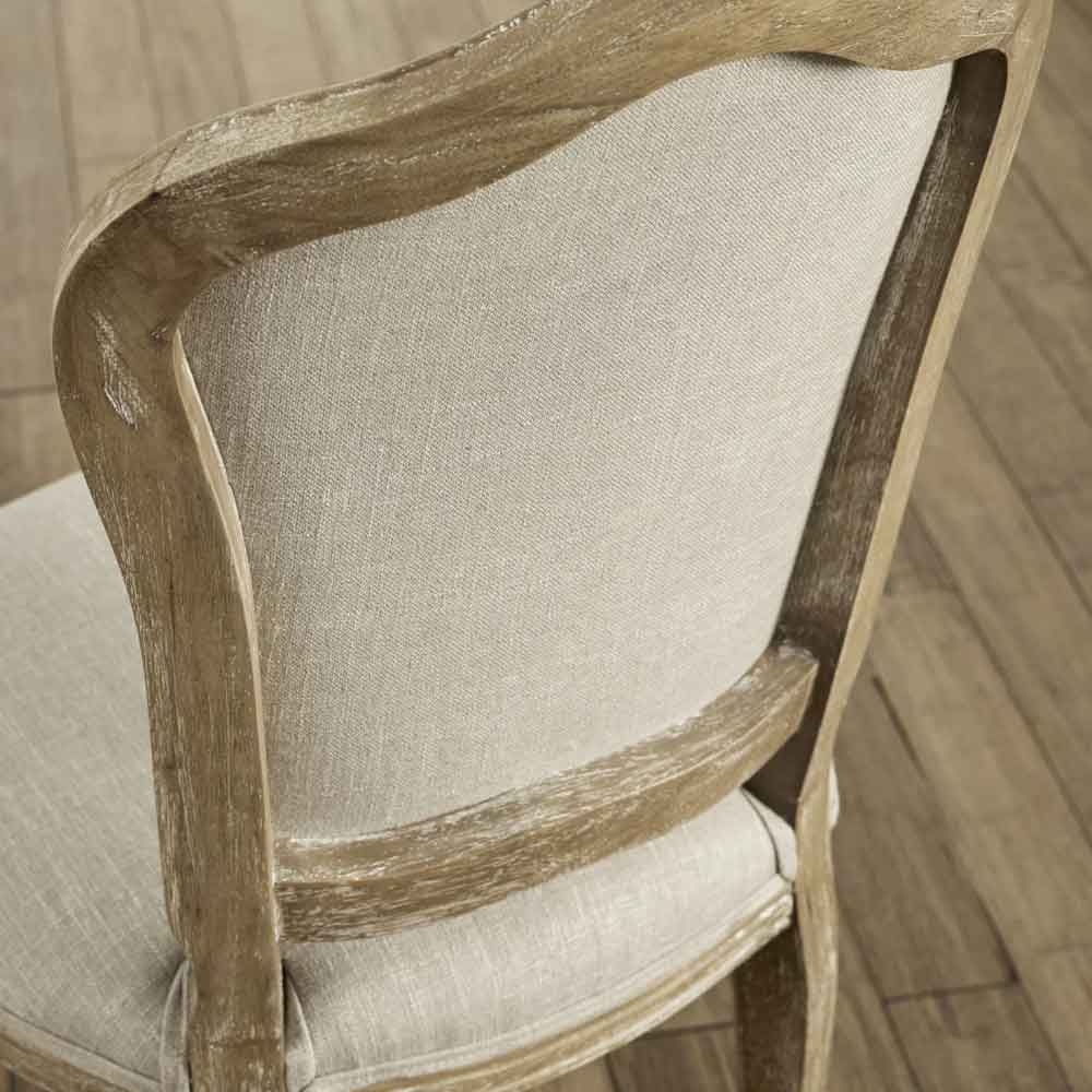 Caitlyn Oatmeal and Limed Oak Wooden Dining Chairs in Pair