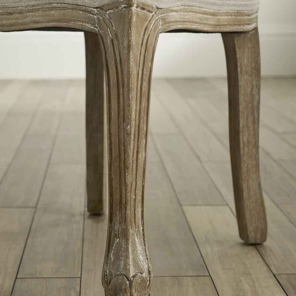Caitlyn Oatmeal and Limed Oak Wooden Dining Chairs in Pair