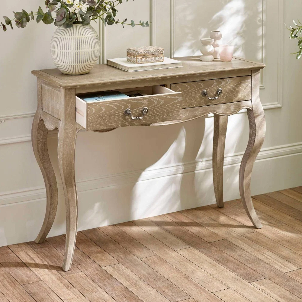 Caitlyn Wooden Console Table in Limed Oak