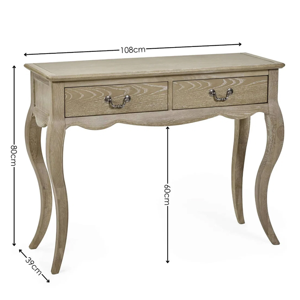 Caitlyn Wooden Console Table in Limed Oak