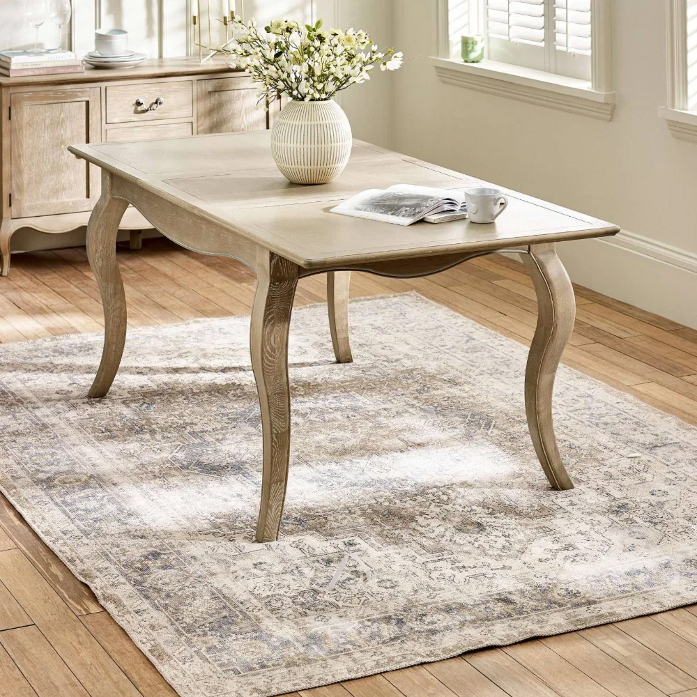 Caitlyn Wooden Extending Dining Table with 6 Chairs in Limed Oak