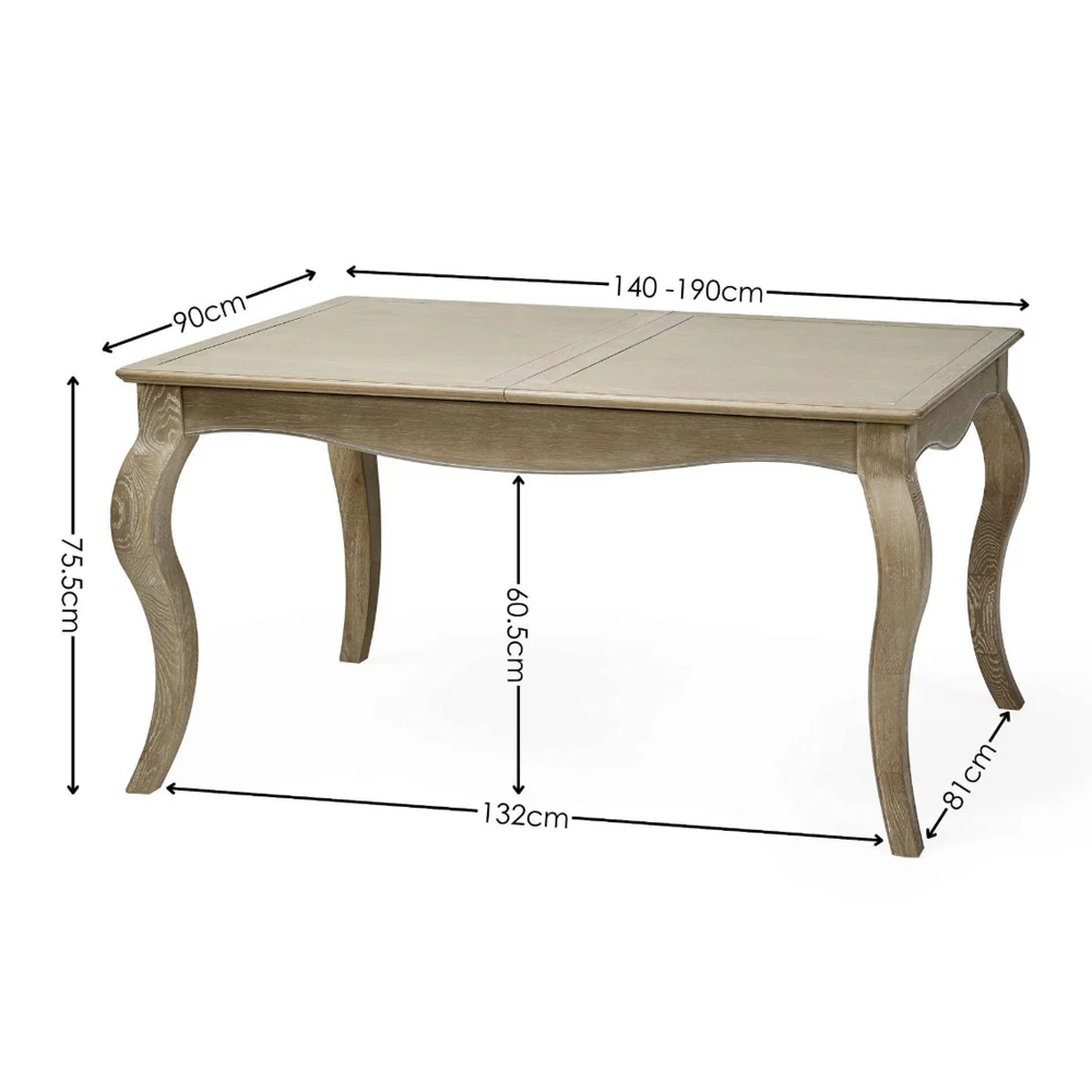 Caitlyn Wooden Extending Dining Table with 6 Chairs in Limed Oak