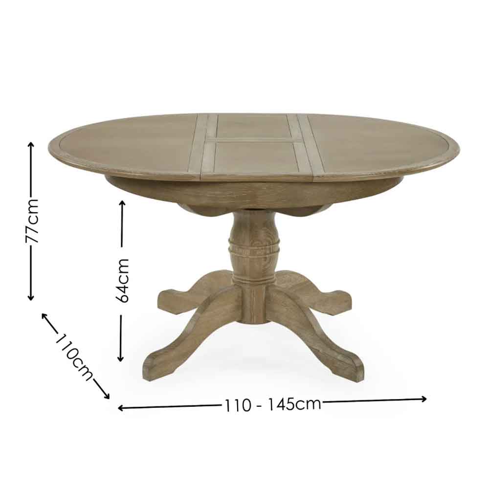 Caitlyn Wooden Extending Dining Table in Limed Oak