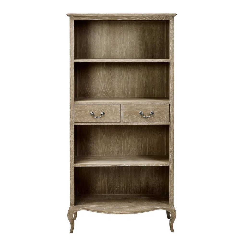 Caitlyn Wooden French Style Bookcase in Limed Oak