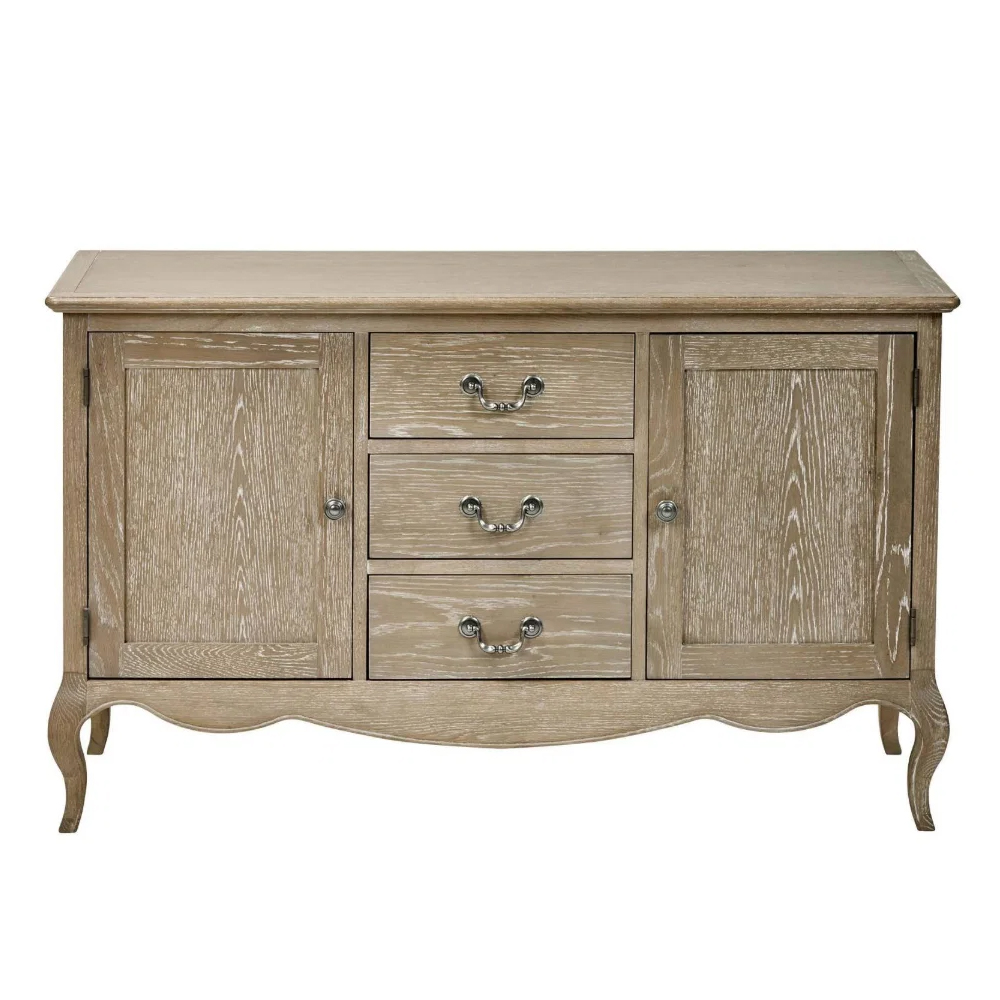 Caitlyn Wooden French Style Sideboard in Limed Oak