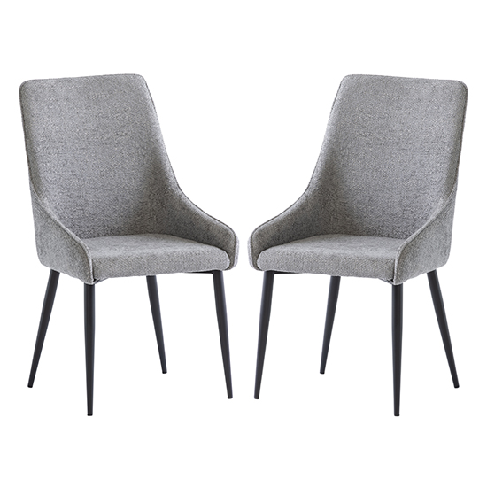Read more about Cajsa ash fabric dining chairs in pair
