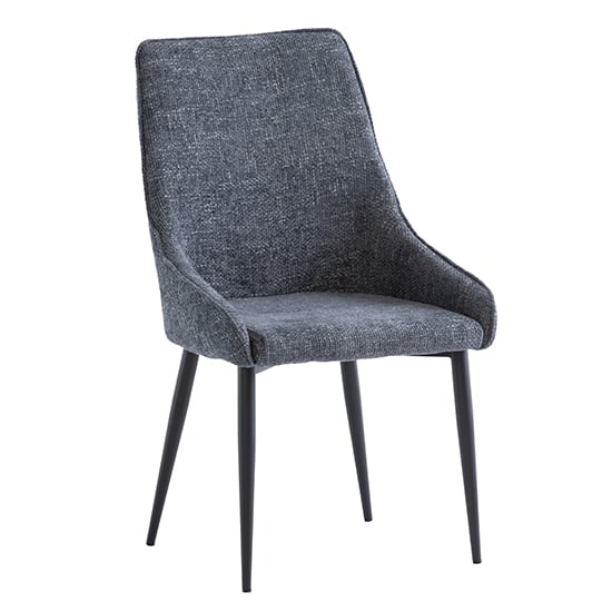 Photo of Cajsa fabric dining chair in deep blue