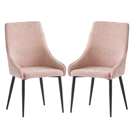 Cajsa Flamingo Fabric Dining Chairs In Pair