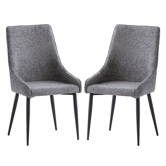 Photo of Cajsa graphite fabric dining chairs in pair