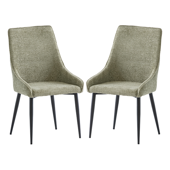 Read more about Cajsa olive fabric dining chairs in pair