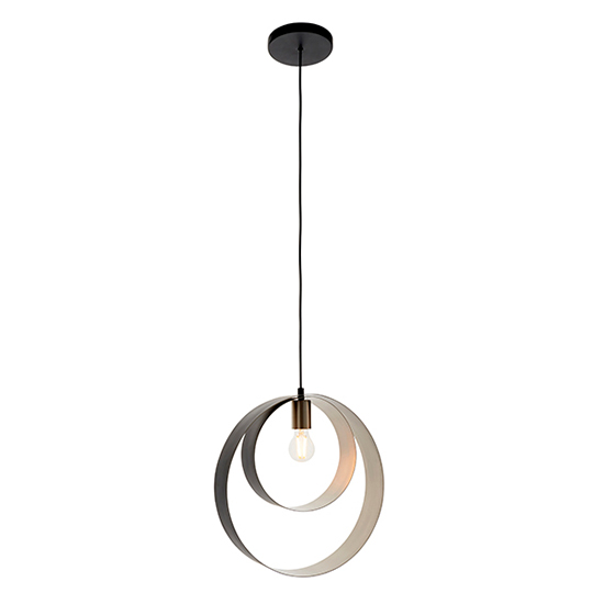 Product photograph of Cal 1 Light Pendant Light In Brushed Nickel And Matt Black from Furniture in Fashion