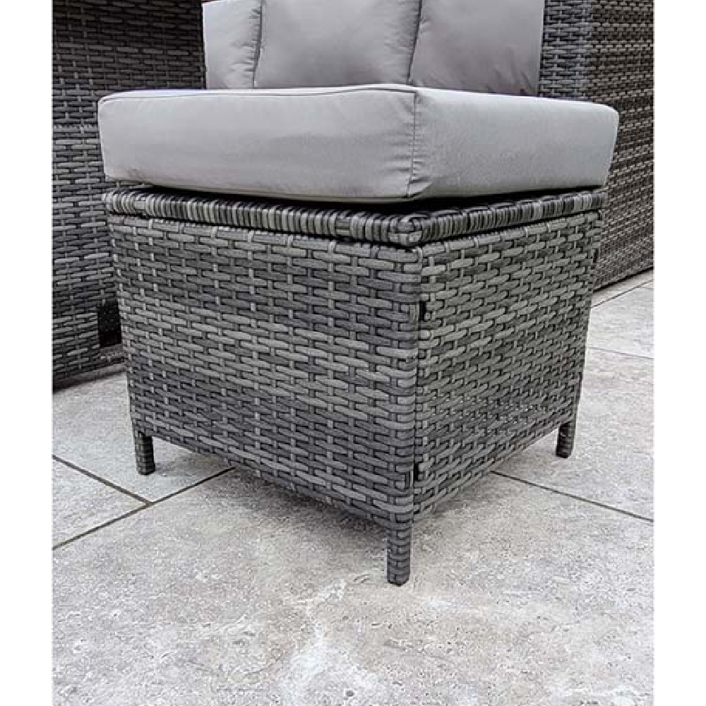Calabar Rattan Garden Corner Dining Set With Lift Up In Grey