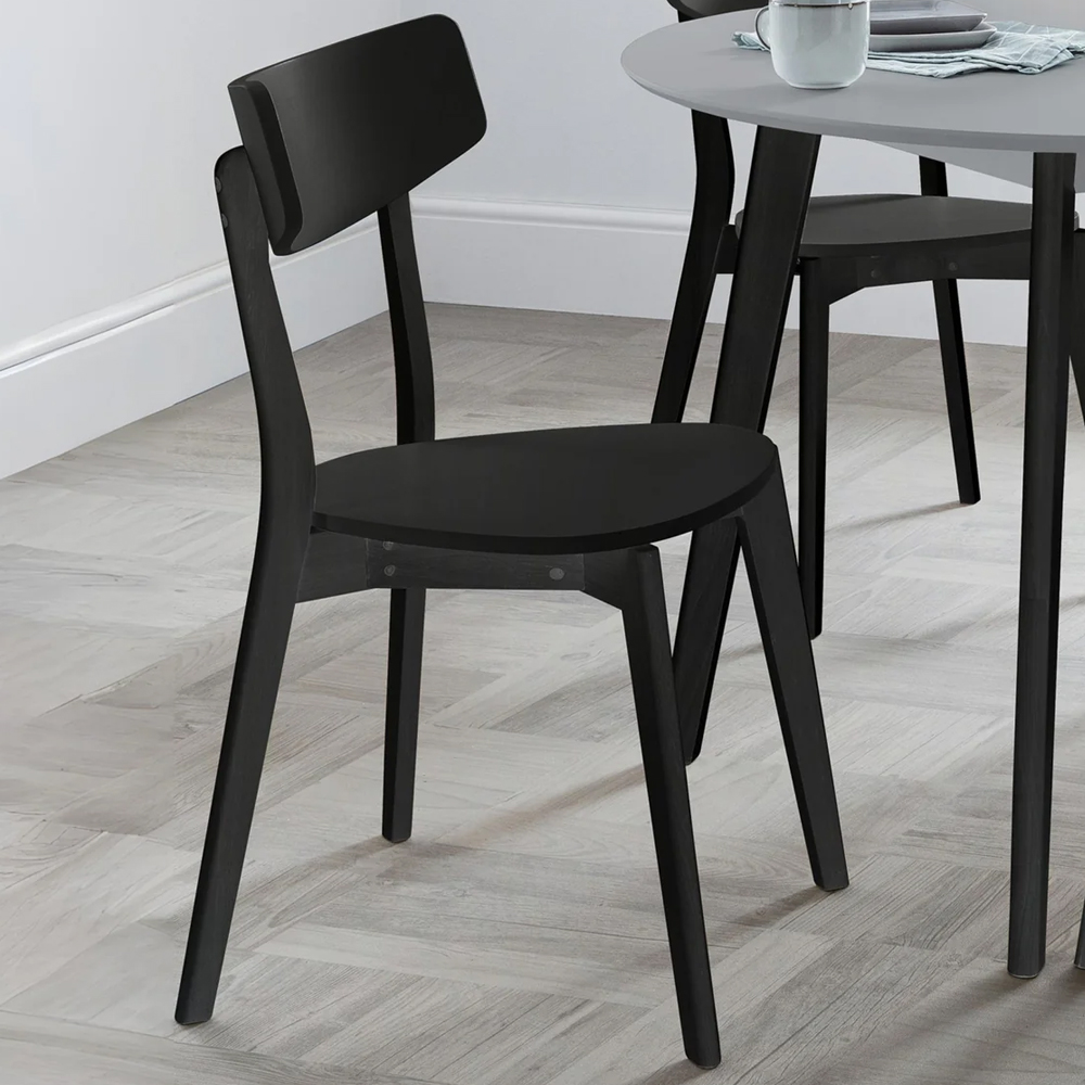 Calah Black Wooden Dining Chairs - Pair