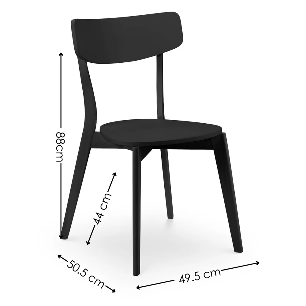 Calah Black Wooden Dining Chairs - Pair