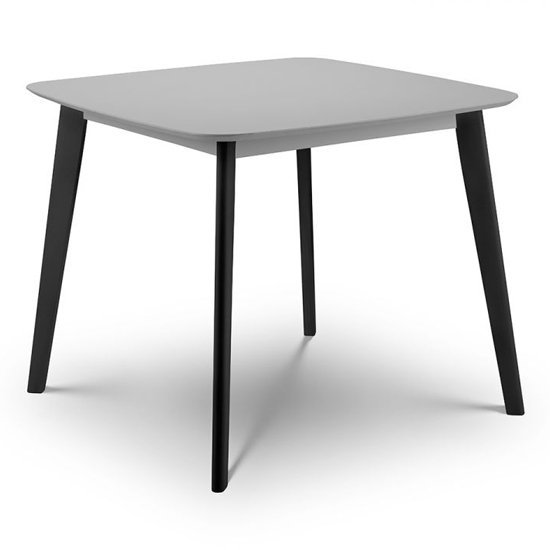 Photo of Calah square wooden dining table in grey and black