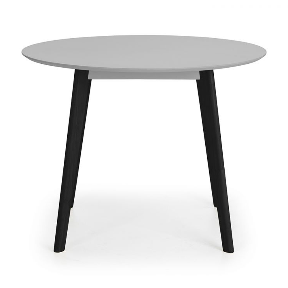 Calah Wooden Dining Table Round In Grey And Black
