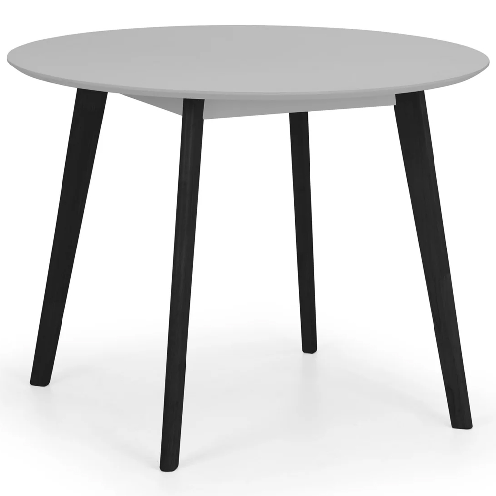 Calah Wooden Round Dining Table With 4 Chairs - Grey And Black