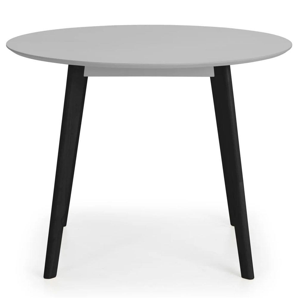 Calah Wooden Round Dining Table With 4 Chairs - Grey And Black